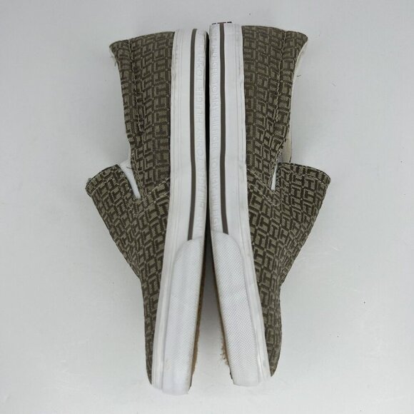 Tommy Hilfiger Gold Lebriz Canvas Slip On Loafers Womens Size 8 Casual Shoes - Picture 7 of 9
